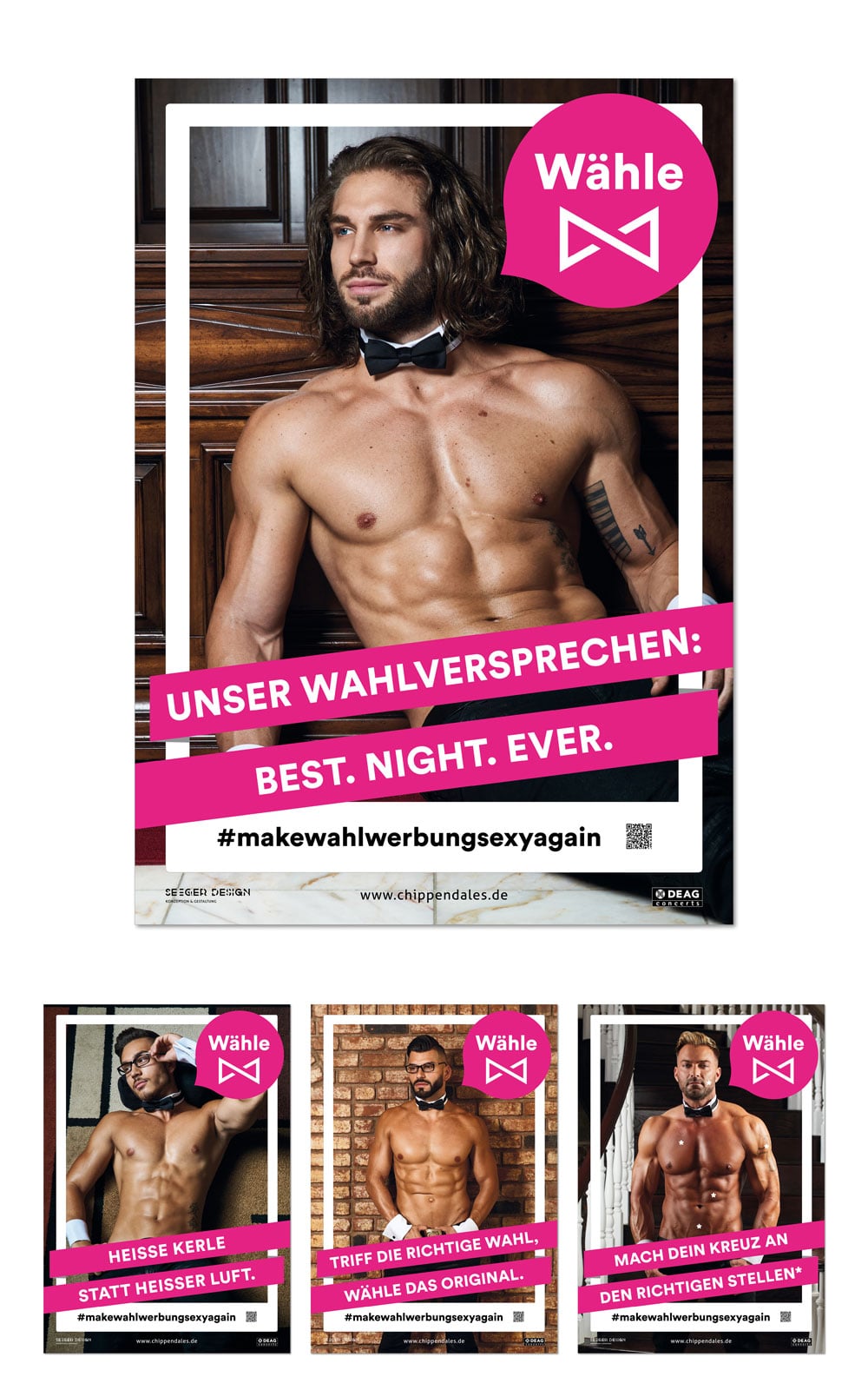 Print & Web Chippendales Plakat Anzeigen Social Media