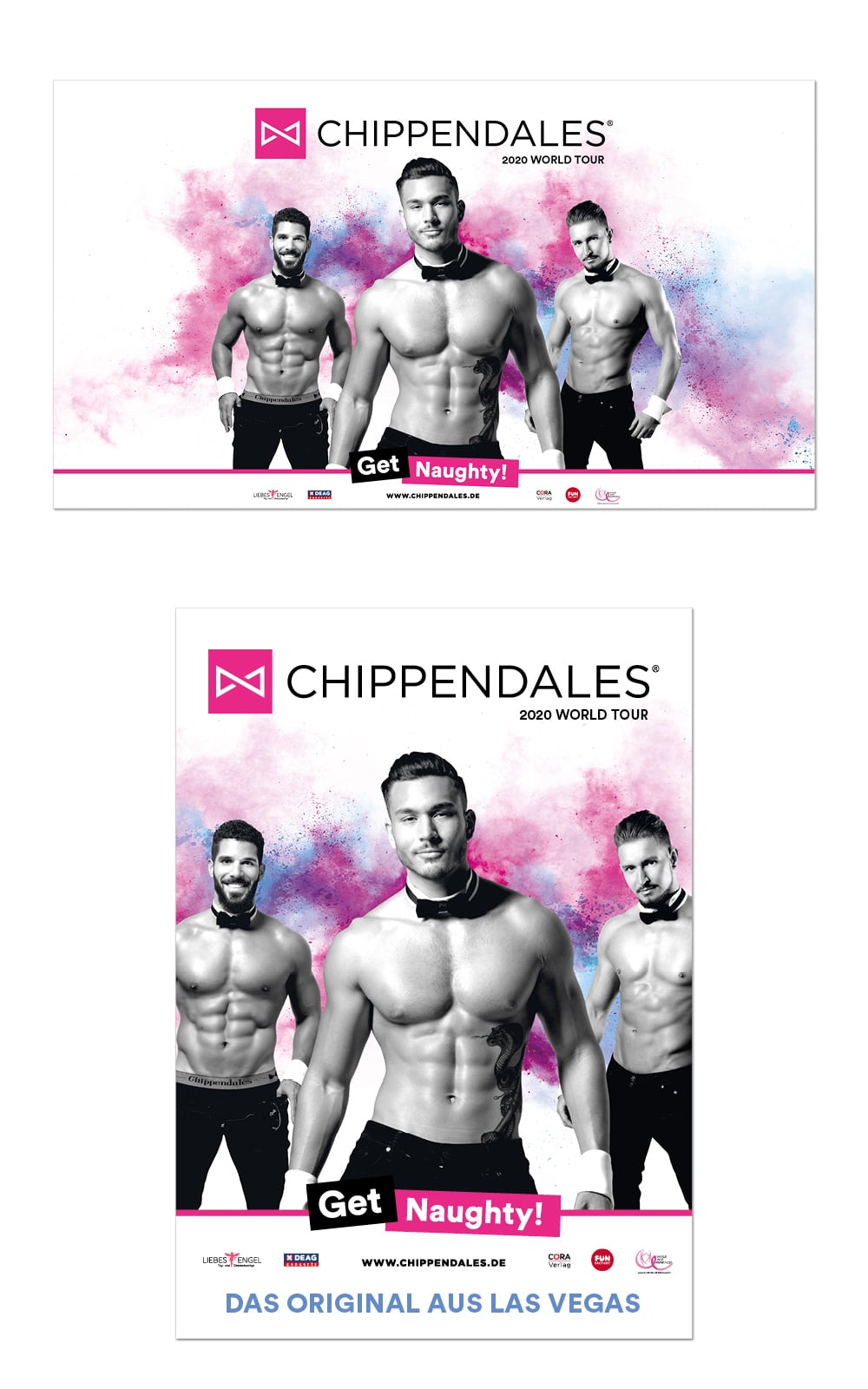 Print & Web Chippendales Plakat Anzeigen Social Media