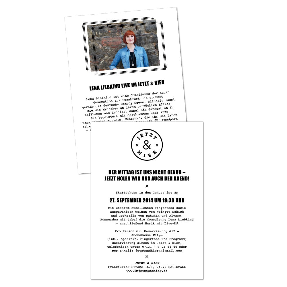 Flyer Design Gastro Musik Kleinkunst Cafe Werbung
